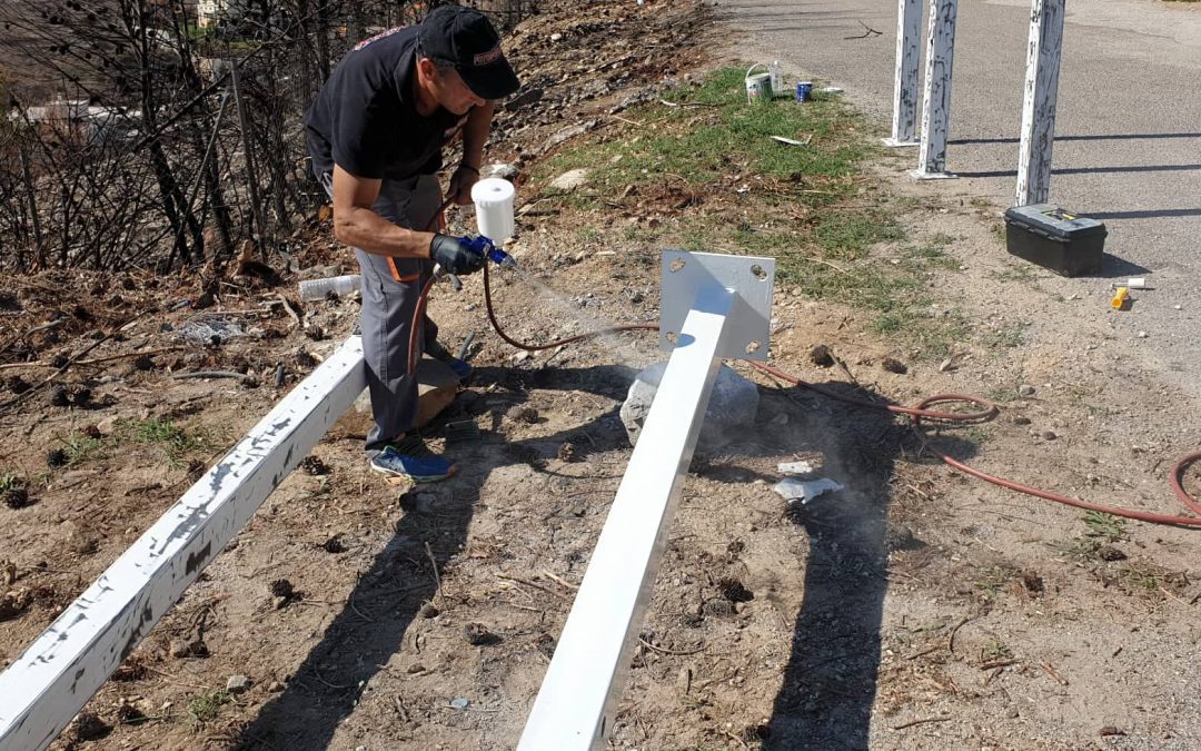 👉Επισκευή σε μεταλλικές κολώνες στήριξης σε οικία